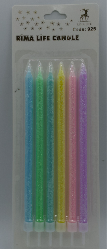 Karışık Simli Doğum Günü Mumu 6 Lı Kod:925